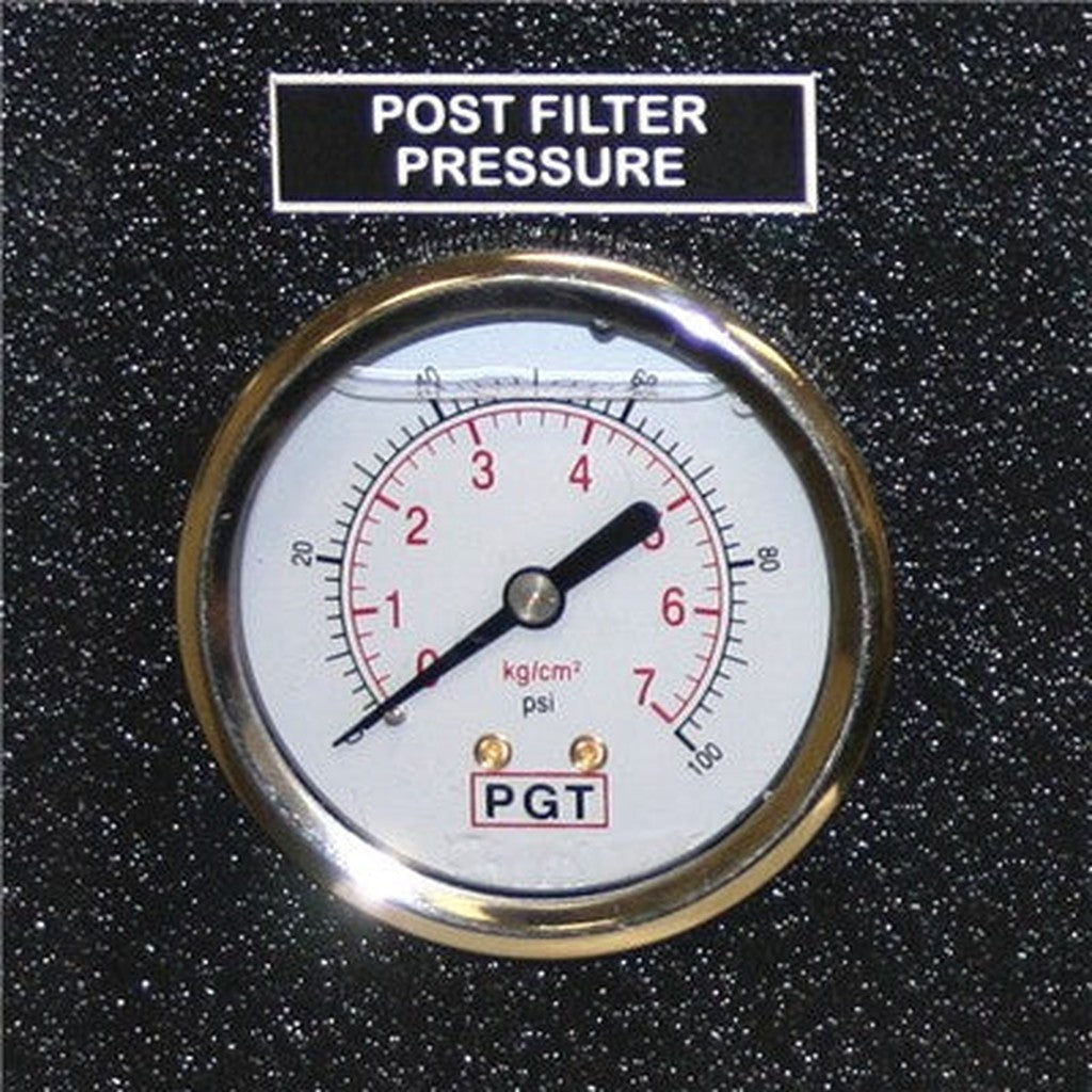 Post-filter panel gauge for 100 psi pressure systems — Post-Filter 100 psi Panel Gauge