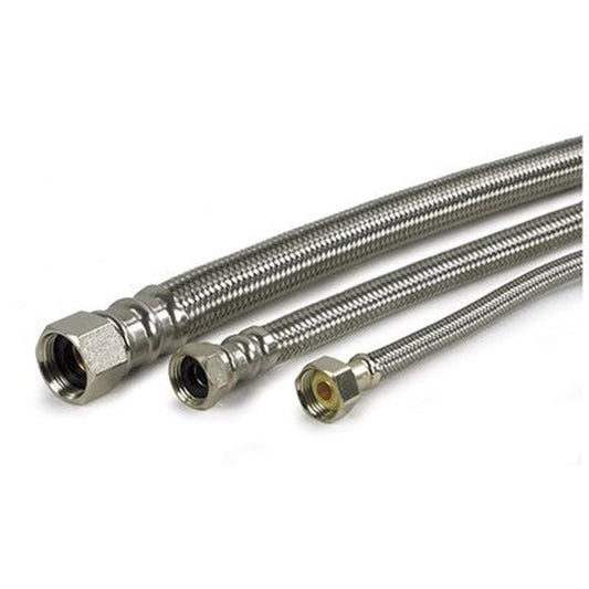 3/4" Stainless Steel Braided Hose, 18 Inches — SSBH-0718-FF, 3/4" Stainless Braided Hose, 18", WFF-118-PP