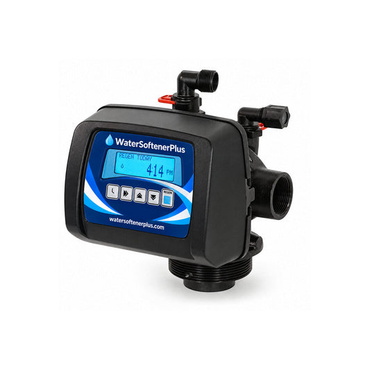 1-1/2" Time Clock Softener Valve — NWS-15-0.0, NWS 1-1/2" Time Clock Softener Vlv, V15NUDTE-NW — complete product with WSP control face on white background