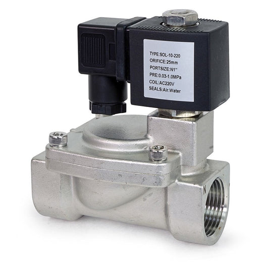 Durable 1" Stainless Steel Solenoid Valve for Reliable Commercial RO System Control